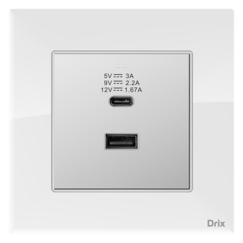 DUAL USB C+A SOCKET (FAST CHARGE)