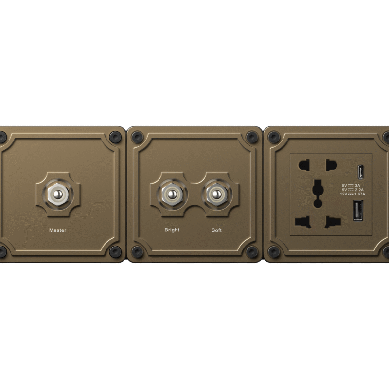 1 Gang Switch + 2 Gang Switch + 2 PIN ,3 PIN UNIVERSAL SOCKET WITH DUAL USB